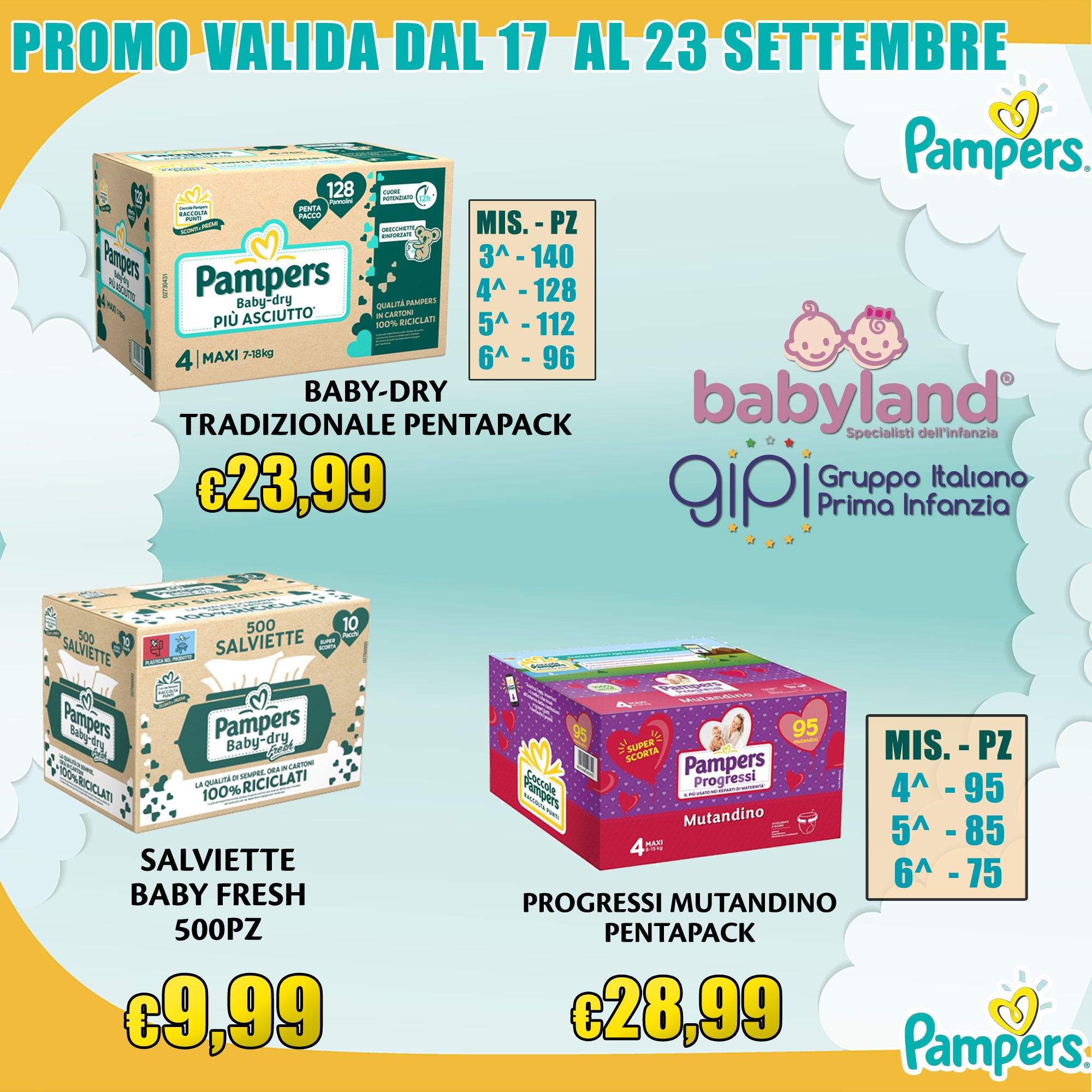 DAL 17 AL 23 SETTEMBRE PROMO PAMPERS